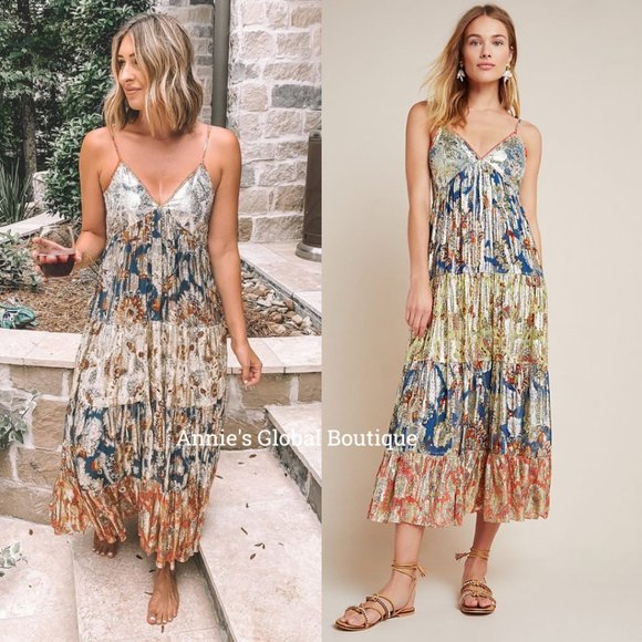 RARE NWT ANTHROPOLOGIE Verb Echo Tiered Maxi Dress - Picture 7 of 16